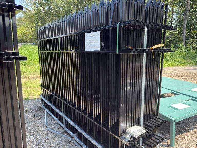 WROUGHT IRON SITE FENCE - 10FT X 7FT - 22 Panels - 23 Posts image