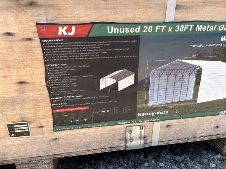 Unused 20 FT x 30FT Metal Garage image