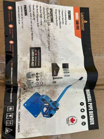 Manual Pipe Bender LHR-YP9 - 1"-3" Dies 44" Handle image
