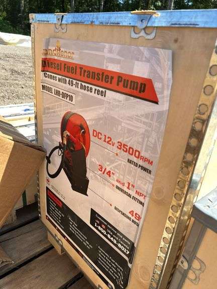 Diesel Fuel Transfer Pump LHR-DFP10 - 49ft Hose Reel 15 GPM image