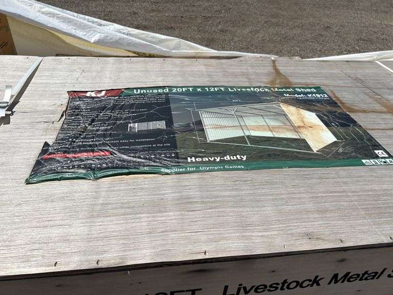 20FT x 12FT Livestock Metal Shed with Skid Base image