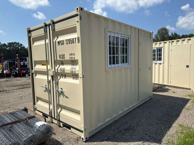 12ft Shipping Container w/ Side Door + Window + Rear Doors image