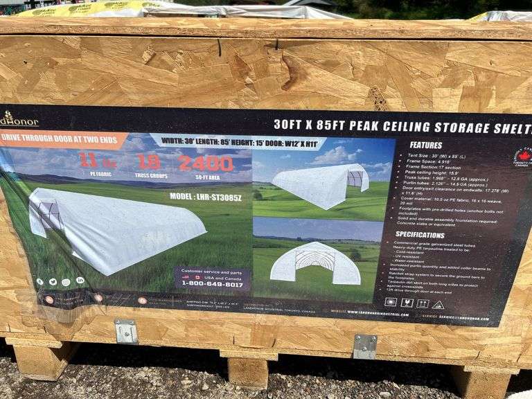 30ft x 85ft Peak Ceiling Storage Shelter LHR-ST3085 - 15.9' Height image