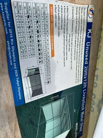 20FTx12FT Livestock Metal Shed image