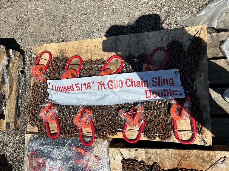 7 ft Double Legs Lifting Chain Sling LHR-G80 - Grade 80 8 Piece Set image