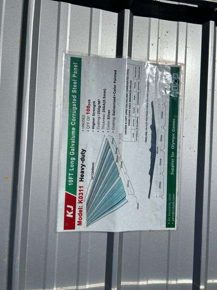 100pcs 10FT Galvalume Corrugated Steel Panels - Silver image