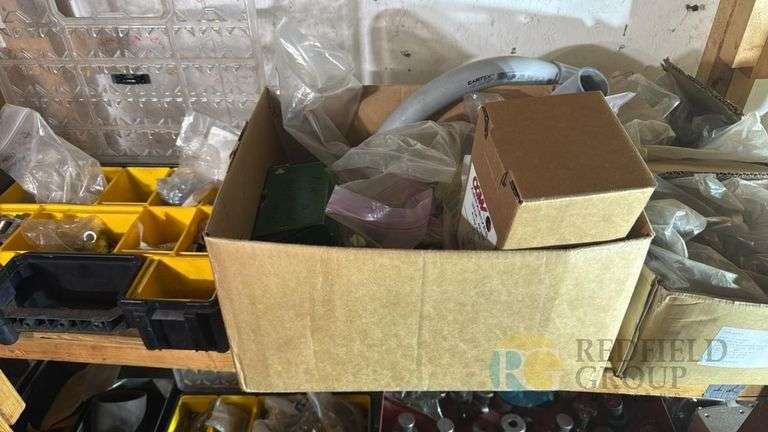 Mixed Hardware and Plumbing Supplies Box, 100+ Pieces, Includes Camco Hose image