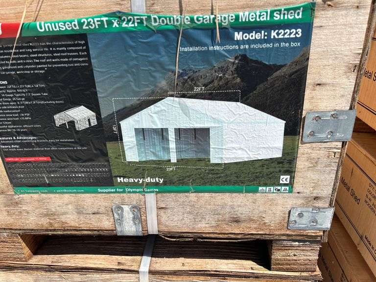 23ftx22ft Double Garage Metal shed image