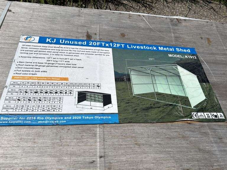 20FTx12FT Livestock Metal Shed image