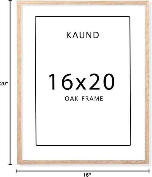 Natural Wood Picture Frame 16x20: Solid Oak image