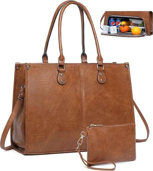 Laptop Tote Bag with Lunch & 15.6" Compartment. image