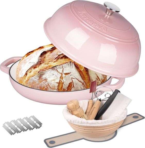 Enameled Cast Iron Dutch Oven Pot, 6 Quart, Pink image