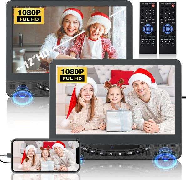 11.5" Dual Portable DVD Player for Car with HDMI image