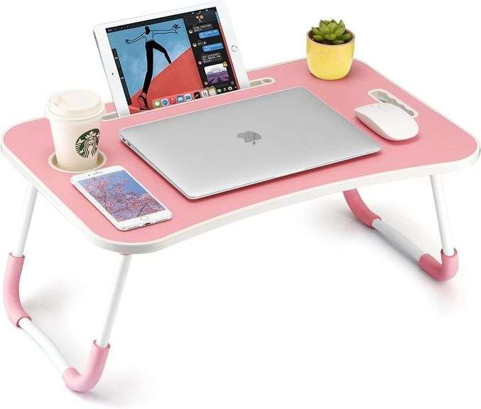 Foldable Laptop Table, Portable Lap Desk Bed image