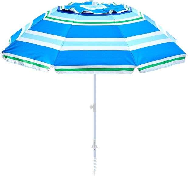Beach umbrella w/sand anchor, UPF 50+, 8 ribs image
