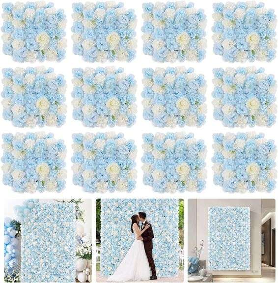 MoKoHouse Wedding Flower Backdrop - Blue 24 Packs image