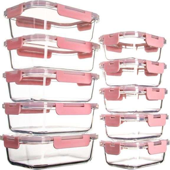 UMEIED 10 Pack Glass Containers, Leakproof Lids image