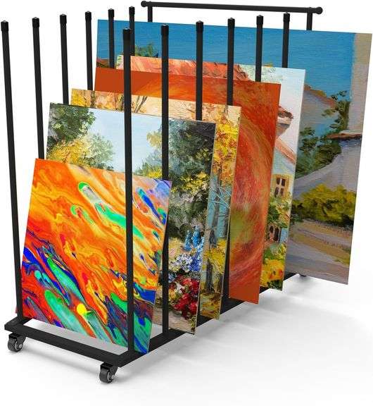 Art Storage Rack with Handle & Caster Wheels image