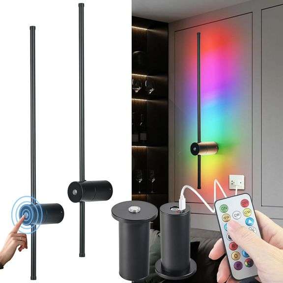 Wireless Wall Sconces Set of Two with Remote image
