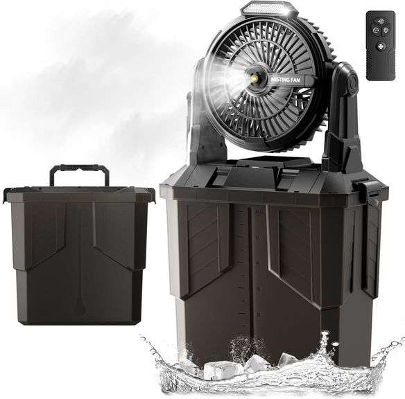 Misting Fan, 6L Bucket Portable with Remote image