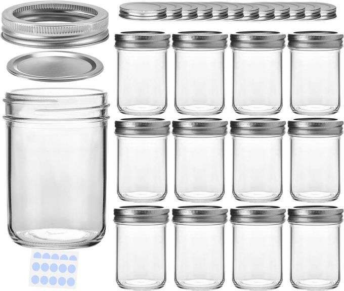KAMOTA DIY Glass Mason Jars, 8 oz, 12 PACK image