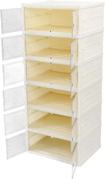Foldable 6 Tier Shoe Rack Organizer, No Assembly image