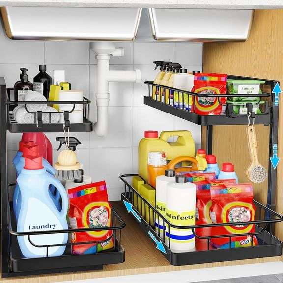 WOWBOX 2 Pack Under Sink Organizer 2 Tier image