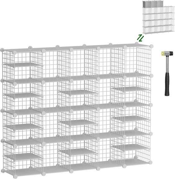 Wire Cube Storage Organizer, 23 Cubes, Metal Grids image
