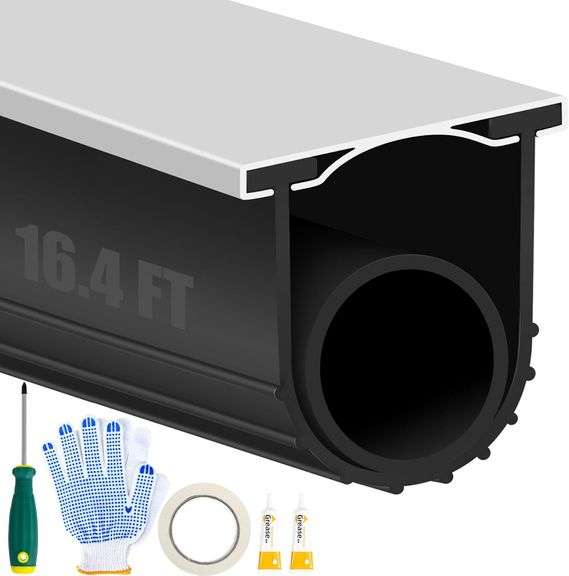 ToLanbbt Garage Door Bottom Seal, 16.4 FT, Black image