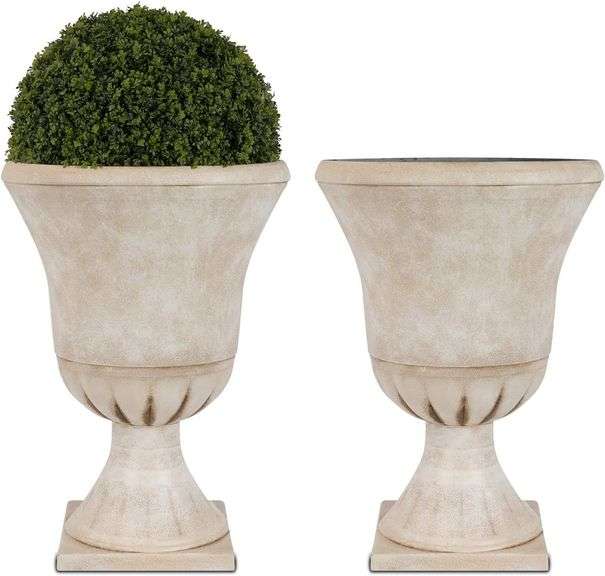 Worth Plastic Urn Planters, 22' Tall, 2 Pack image