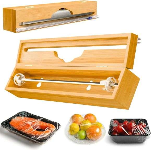 Bamboo Long Wrap Organizer, Cutter, for 15" Rolls image