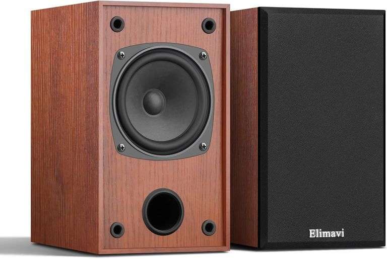 30W*2 Passive Bookshelf Speakers, Wood Grain image