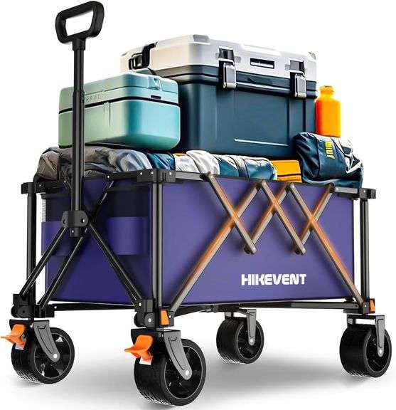 Collapsible Wagon Cart, 360LBS Heavy Duty, Navy image