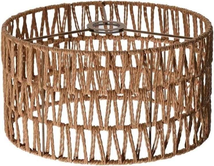 Boho Lamp Shade - Handwoven Hemp, 12.4" x 6.7" image