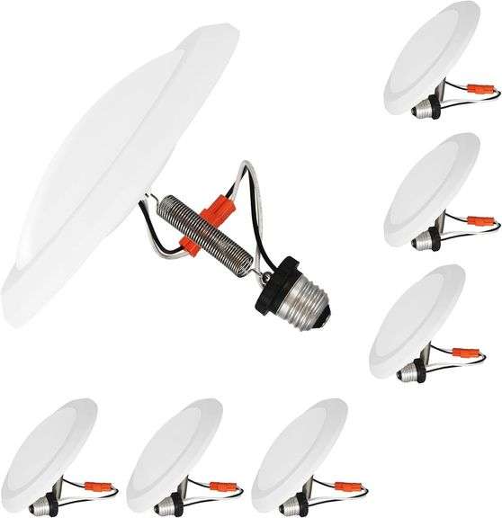 7.5in LED Flush Mount Ceiling Disk Light, 6Pack image