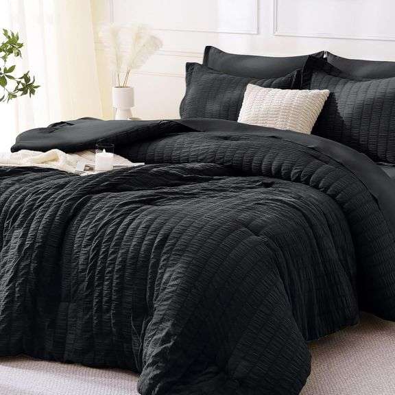 MUXHOMO 5 Pieces Twin Comforter Set, Seersucker image