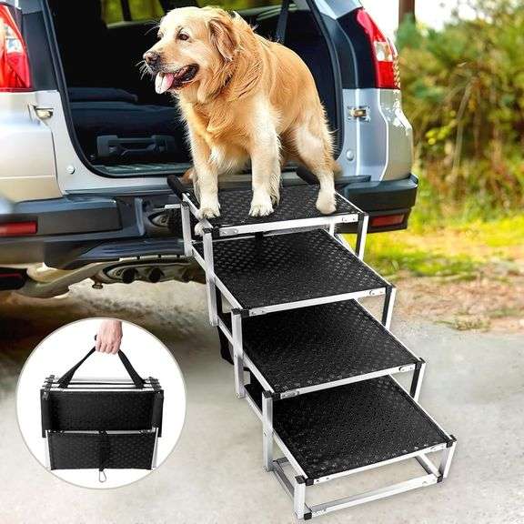 Foldable Non-Slip Dog Stairs - 4 Steps image