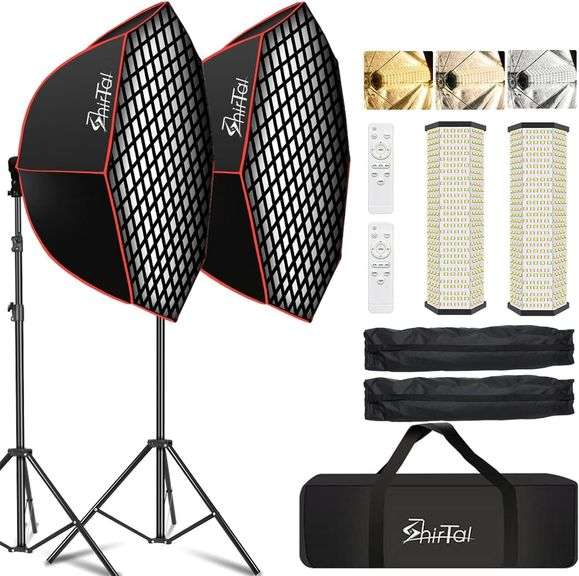 37" Octagon Softbox Lighting Kit with LED Lamp image