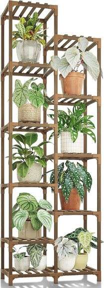 Bamworld Indoor 11 Tire Plant Stand Tall Large image