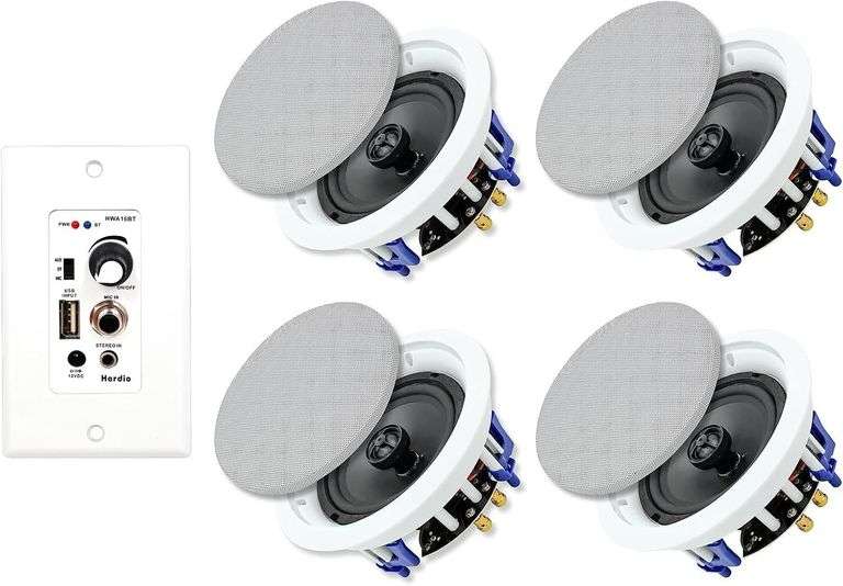 Herdio 5.25" Bluetooth Ceiling Speakers 600W image