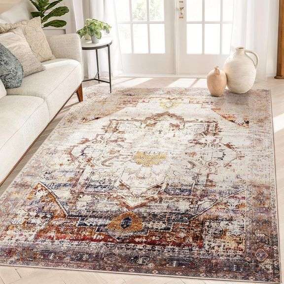 5x7 Rugs Non Slip Washable Low-Pile Carpet image
