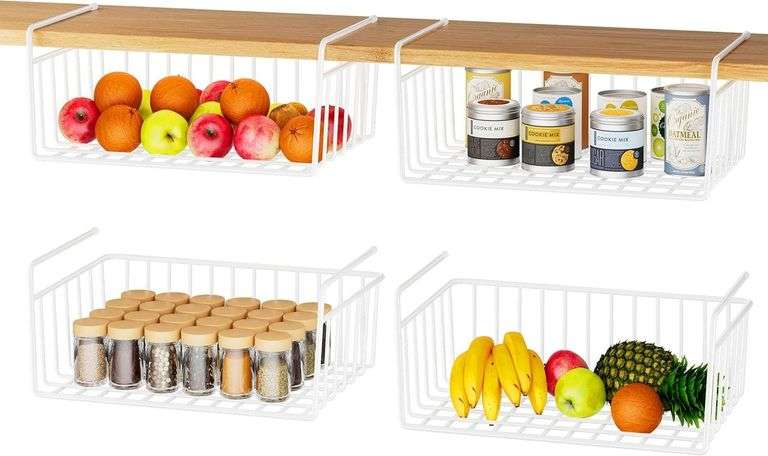 SUFAUY 4pcs Under Shelf Basket, Extra Large image