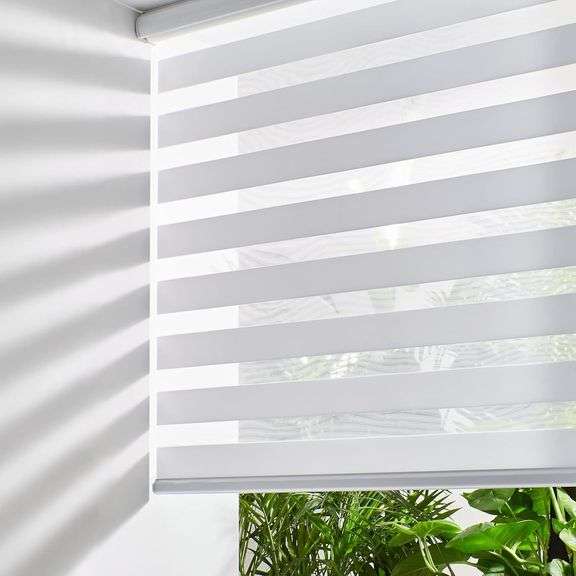 Persilux Cordless Zebra Blinds, 72"x72" White image