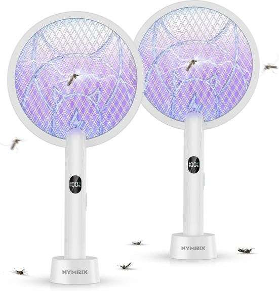 Electric Fly Swatter Racket, 2 in 1 Bug Zapper image