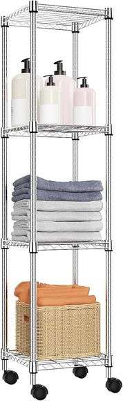 Shelves, 4 Tier, Chrome, 11.8" D x 11.8" W image