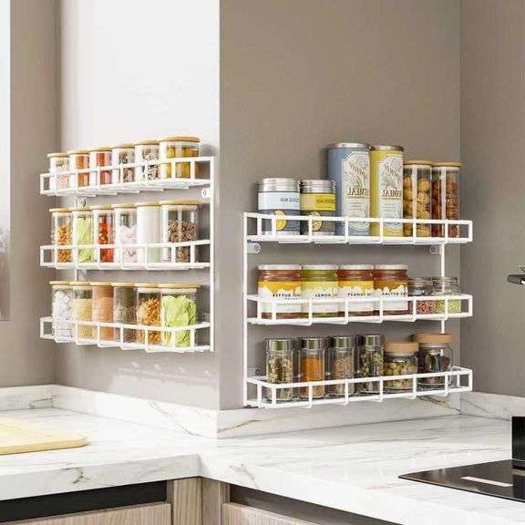 SUFAUY Spice Rack Organizer, 3 Tier, 2pack, White image