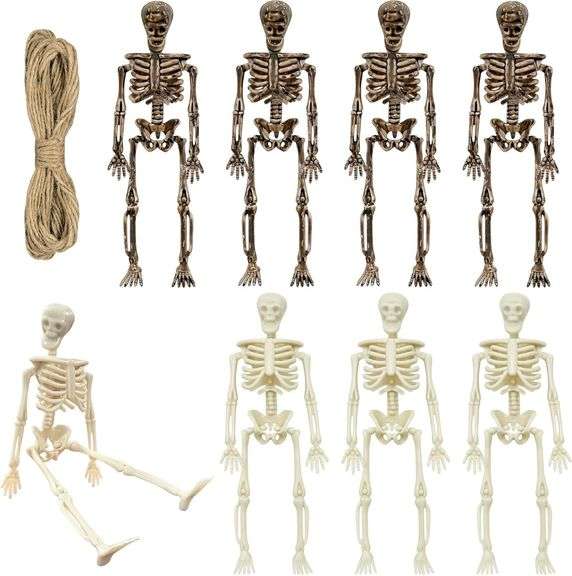 XIPEGPA 8 PCS Mini Halloween Skeleton Decor image