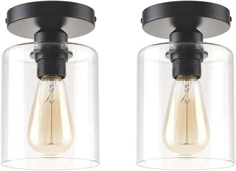 2-Pack Semi Flush Ceiling Light Fixture, E26 Base image