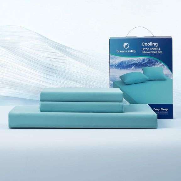 Dream Valley Queen Cooling Sheet Set, Dream Blue image