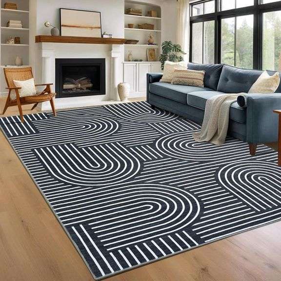 Washable Rug 9x12, Soft Rainbow Non-Slip image